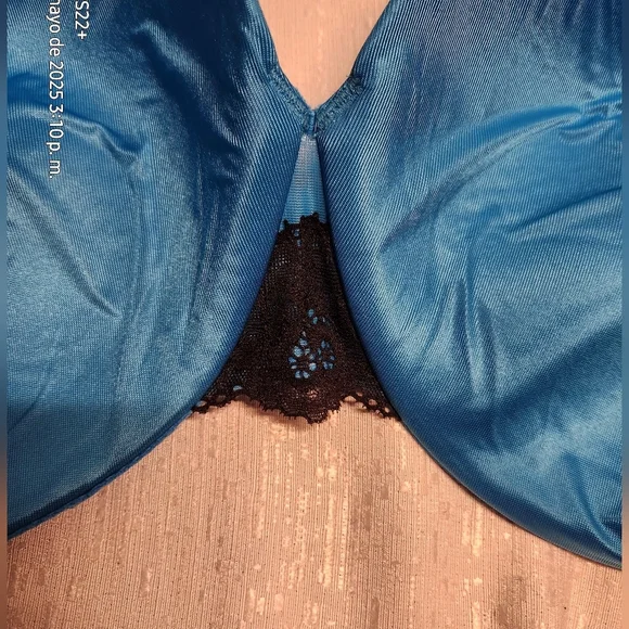 CACIQUE BRA 42 H Blue Lace Trim Bra - Picture 8 of 9